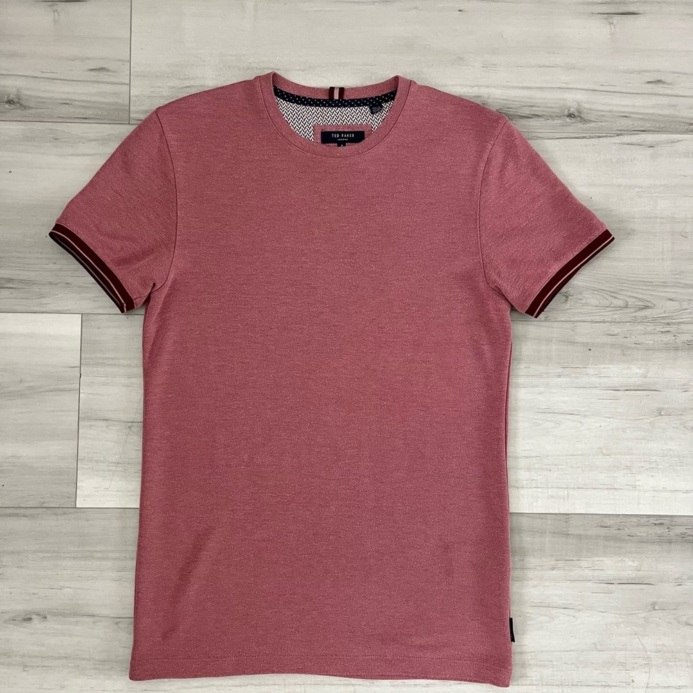 TED BAKER Mens Mid Pink Textured T-Shirt Size Small 2